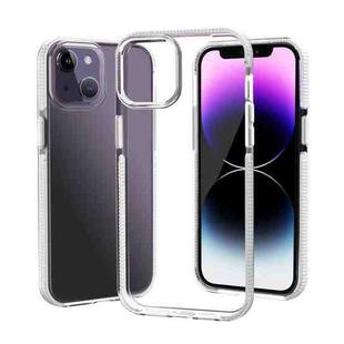 For iPhone 14 Plus Two-color Shockproof High Transparency TPU Phone Case(White)