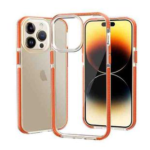 For iPhone 14 Pro Two-color Shockproof High Transparency TPU Phone Case(Orange)