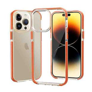 For iPhone 14 Pro Max Two-color Shockproof High Transparency TPU Phone Case(Orange)