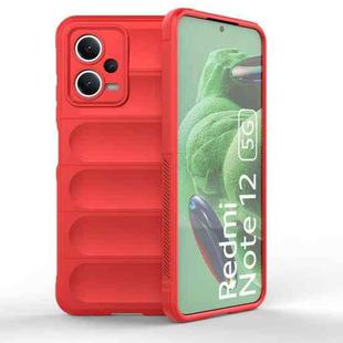 For Xiaomi Redmi Note 12 5G /  Note 12 5G India Magic Shield TPU + Flannel Phone Case(Red)