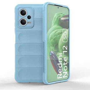 For Xiaomi Redmi Note 12 5G /  Note 12 5G India Magic Shield TPU + Flannel Phone Case(Light Blue)