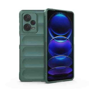 For Xiaomi Redmi Note 12 Pro+ China / Global Magic Shield TPU + Flannel Phone Case(Dark Green)