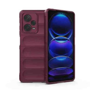 For Xiaomi Redmi Note 12 Pro+ China / Global Magic Shield TPU + Flannel Phone Case(Wine Red)