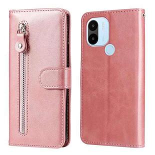 For Xiaomi Redmi A1+ Calf Texture Zipper Leather Phone Case(Rose Gold)