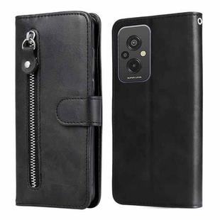 For Xiaomi Redmi 11 Prime 4G Calf Texture Zipper Leather Phone Case(Black)