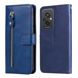 For Xiaomi Redmi 11 Prime 4G Calf Texture Zipper Leather Phone Case(Blue)