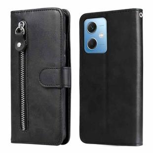 For Xiaomi Redmi Note 12 China Calf Texture Zipper Leather Phone Case(Black)