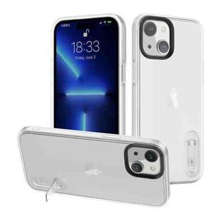 For iPhone 14 Plus Terminator Shockproof Phone Case with Holder(Transparent White)