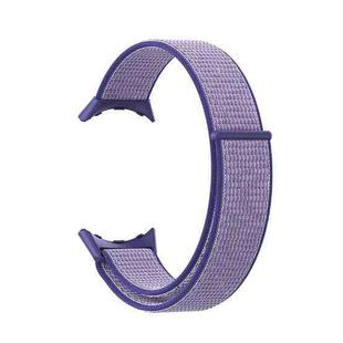 For Google Pixel Watch Nylon Woven Plastic Connector Watch Band(Blue Purple)