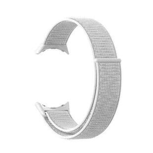 For Google Pixel Watch Nylon Woven Plastic Connector Watch Band(White)