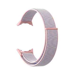 For Google Pixel Watch Nylon Woven Plastic Connector Watch Band(Pink Sand)