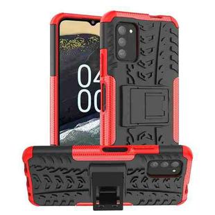 For Nokia G100 Tire Texture TPU + PC Phone Case with Holder(Red)