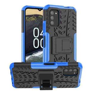 For Nokia G100 Tire Texture TPU + PC Phone Case with Holder(Blue)