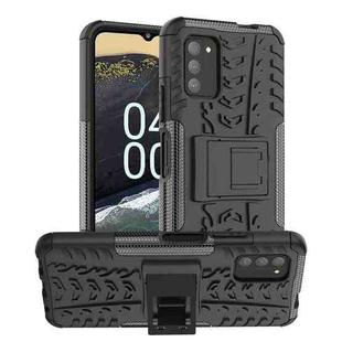For Nokia G100 Tire Texture TPU + PC Phone Case with Holder(Black)