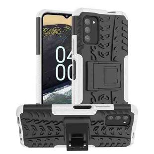 For Nokia G100 Tire Texture TPU + PC Phone Case with Holder(White)