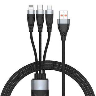 ADC-008 66W USB to USB-C/Type-C + 8 Pin + Micro USB 3 in 1 Fully Compatible Fast Charge Data Cable, Length:1.2m