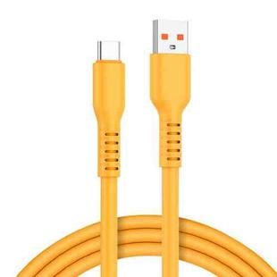 ADC-014 6A USB to USB-C/Type-C Liquid Silicone Data Cable, Length:0.5m(Orange)