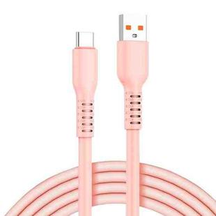 ADC-014 6A USB to USB-C/Type-C Liquid Silicone Data Cable, Length:1m(Pink)