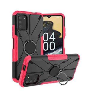 For Nokia G100 Armor Bear Shockproof PC + TPU Phone Case with Ring(Rose Red)