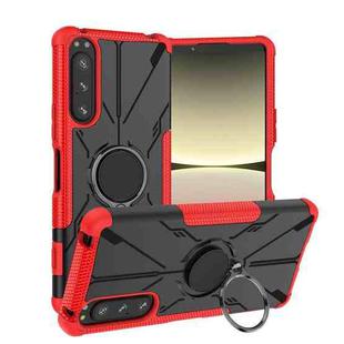 For Sony Xperia 5 IV Armor Bear Shockproof PC + TPU Phone Case with Ring(Red)