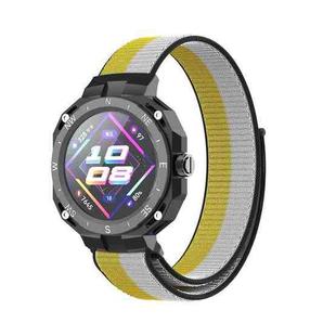 For Huawei Watch GT Cyber Nylon Weave Watch Band(Black White Yellow)