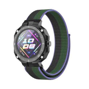 For Huawei Watch GT Cyber Nylon Weave Watch Band(Purple Green Black)