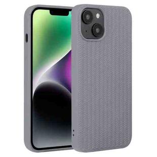 For iPhone 14 Weave Texture Silicone Phone Case(Grey)