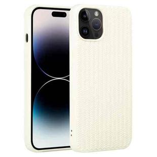 For iPhone 14 Pro Weave Texture Silicone Phone Case(White)