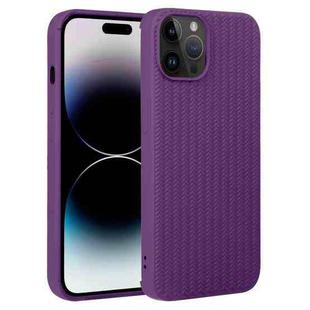For iPhone 14 Pro Weave Texture Silicone Phone Case(Purple)