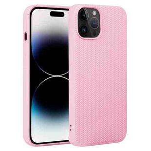 For iPhone 14 Pro Weave Texture Silicone Phone Case(Pink)