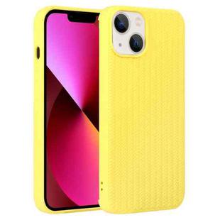 For iPhone 13 Weave Texture Silicone Phone Case(Yellow)