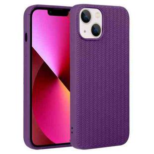 For iPhone 13 Weave Texture Silicone Phone Case(Purple)