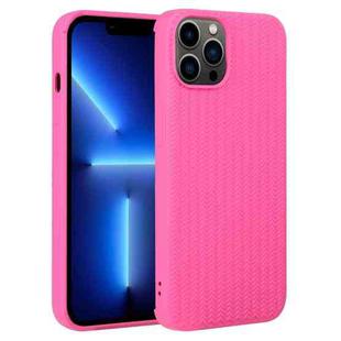 For iPhone 13 Pro Weave Texture Silicone Phone Case(Rose Red)