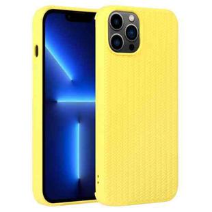 For iPhone 13 Pro Weave Texture Silicone Phone Case(Yellow)