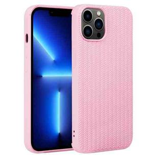 For iPhone 13 Pro Weave Texture Silicone Phone Case(Pink)