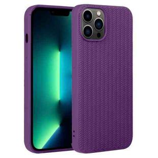 For iPhone 13 Pro Max Weave Texture Silicone Phone Case(Purple)