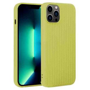 For iPhone 13 Pro Max Weave Texture Silicone Phone Case(Green)