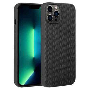 For iPhone 13 Pro Max Weave Texture Silicone Phone Case(Black)