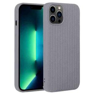 For iPhone 13 Pro Max Weave Texture Silicone Phone Case(Grey)