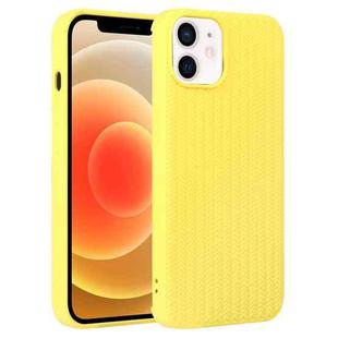 For iPhone 12 Weave Texture Silicone Phone Case(Yellow)