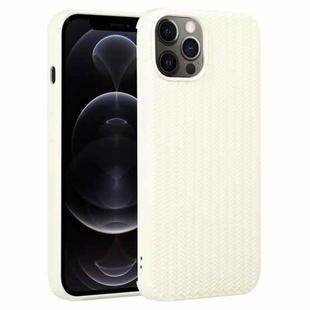 For iPhone 12 Pro Weave Texture Silicone Phone Case(White)