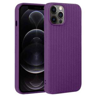 For iPhone 12 Pro Weave Texture Silicone Phone Case(Purple)