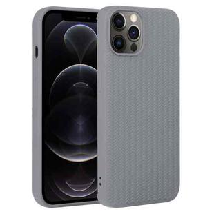 For iPhone 12 Pro Weave Texture Silicone Phone Case(Grey)