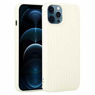 For iPhone 12 Pro Max Weave Texture Silicone Phone Case(White)