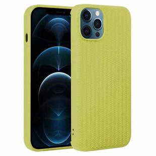 For iPhone 12 Pro Max Weave Texture Silicone Phone Case(Green)