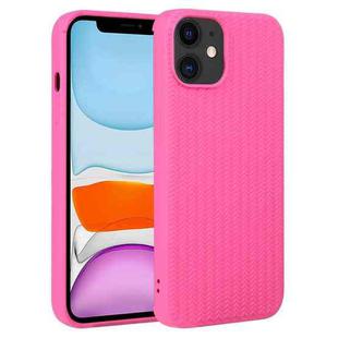 For iPhone 11 Weave Texture Silicone Phone Case(Rose Red)