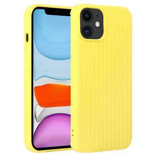 For iPhone 11 Weave Texture Silicone Phone Case(Yellow)