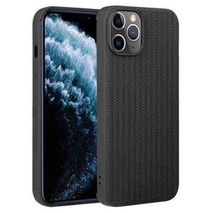 For iPhone 11 Pro Max Weave Texture Silicone Phone Case(Black)