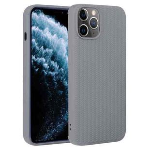 For iPhone 11 Pro Max Weave Texture Silicone Phone Case(Grey)
