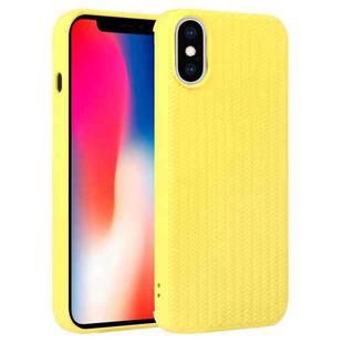 For iPhone X / XS Weave Texture Silicone Phone Case(Yellow)